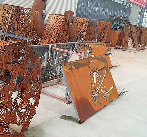 嘉定耐候钢板屏风